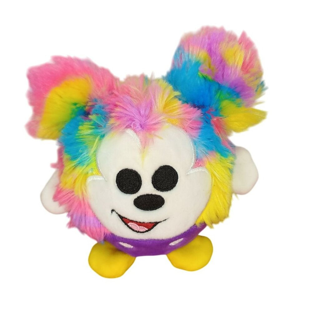 Disney Mickey Mouse Plush‎ 4.5" Tie Dye Squeeze Ball Stuffed Animal Multicolor